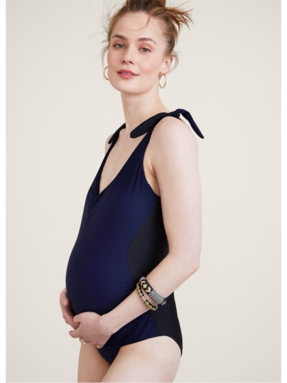 Hatch Mallorca Maillot One Piece Maternity Swim Suit Mare Navy Blue Medium